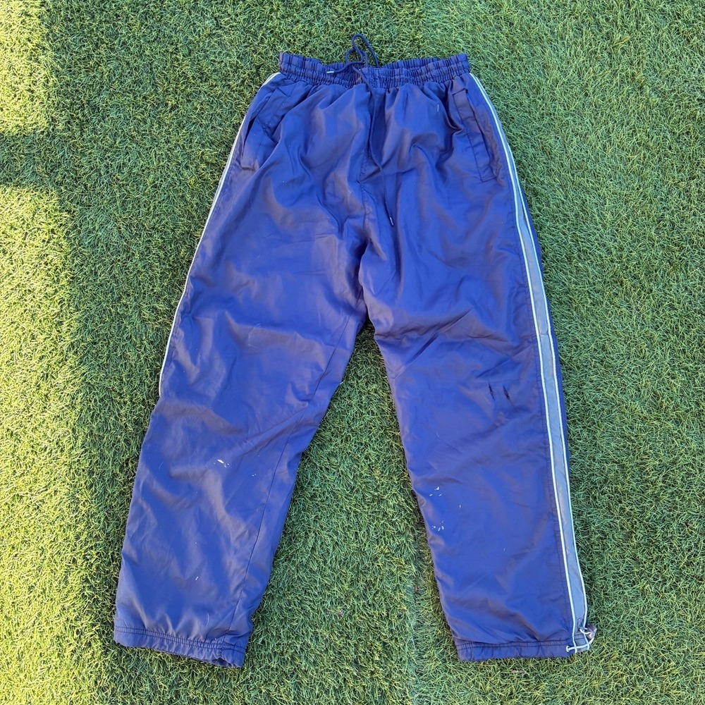 Vintage Pro Champ Womens Medium Navy Blue Athletic Track Jogger Striped Athletic